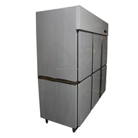 Congélateur commercial vertical à 6 portes pour restaurant, avec refroidissement par air, en acier inoxydable, efficacité énergétique 5 étoiles