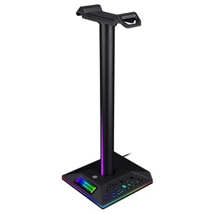 <span class=keywords><strong>Support</strong></span> <span class=keywords><strong>de</strong></span> <span class=keywords><strong>casque</strong></span> <span class=keywords><strong>de</strong></span> jeu RVB lumineux OEM 2026 avec interface <span class=keywords><strong>audio</strong></span> USB 3,5 mm et éclairage intégré - Product Image 2