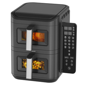 Anbo lớn đầy màu sắc gấp màn hình lên + xuống thông minh Nồi chiên không khí 2 ngăn kéo kép Nồi chiên không khí đôi Stack XL 11L không khí lớn frier - Product Image 4