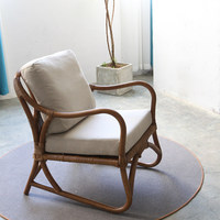 Fauteuil de salon individuel en rotin naturel tressé, style nordique américain, pour la maison, le salon ou le balcon, luxe léger