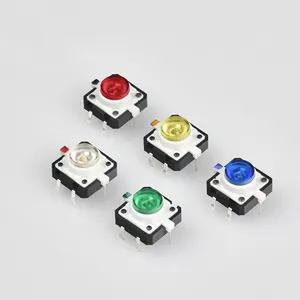 Kejian 12*12 led ile dokunmatik anahtarı çok renkli 12x12 işıklı dokunmatik anahtarı düğmesi kırmızı, mavi, sarı, yeşil ve beyaz