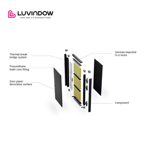 Porte d'Ingresso Pivotanti con Telaio <span class=keywords><strong>in</strong></span> Alluminio Nero di Design Moderno per Ville e Case - Product Image 2