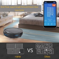 Aspirateur Robot Électrique Intelligent 3-en-1 Autonome Avec Fonction Balayage et Lavage Tuya pour Maison et Sol Humide et Sec