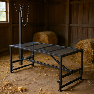 Soporte Metálico Ajustable en Altura para Ordeño y Esquilado de Ganado, 47x23 Pulgadas, Negro, Capacidad de 500 Libras, Equipo para Cría de Cabras y Ovejas - Product Image 2