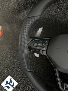 Volant en cuir compatible avec Volkswagen <span class=keywords><strong>Golf</strong></span> <span class=keywords><strong>8</strong></span> GTI Arteon Jetta MK8 Tiguan L Passat Tiguan GTI R <span class=keywords><strong>GTE</strong></span> GTS - Product Image 3