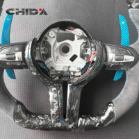 Volant de direction personnalisé en fibre de carbone bleue, adapté aux modèles BMW F30 F32 F10 F20 F35 F22 F18F07 F01F45 F02 E90 E92 E70