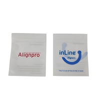 Pochette personnalisée transparente pour aligneurs dentaires avec fermeture éclair réutilisable, emballage plat en plastique transparent pour aligneurs dentaires et dentifrice blanchissant