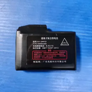 加热手套锂电池654060 7.4V，2000mAh，UL2054/IEC62133认证可充电锂聚合物电池