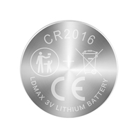 Vente en gros de piles 3V CR2016, piles bouton au lithium, articles de cadeaux publicitaires, cadeaux promotionnels personnalisés avec logo