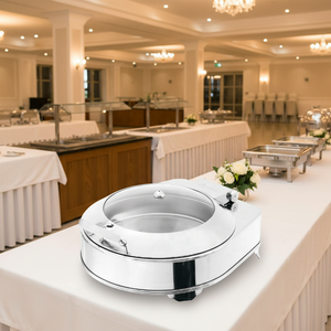 Chauffe-plat électrique rond en acier inoxydable avec couvercle/chariot 200-500W, nettoyage facile - Product Image 3