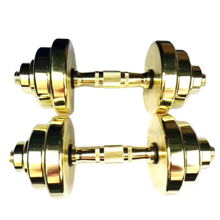 Golden Dumbbell Set - Adjustable Fitness Dumbbells