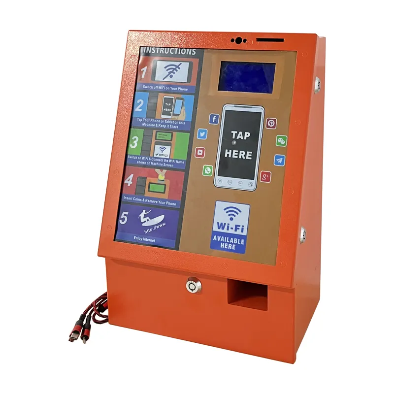 SOL Smart Mobile Operado con monedas Teléfono celular Carga Pago Kiosco WiFi Máquina expendedora