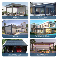 Pergola bioclimatique en aluminium pour l'extérieur, toit à lames, gazebo, cadre thermolaqué, résistant à la pourriture, écologique, garantie 15 ans, store enrouleur