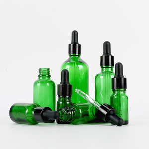 Custom Green Glass Essential Oil <b>Bottle</b> 5ml 15ml 30ml 50ml 100ml With Glass <b>Dropper</b> For Perfume Serum Skincare - Product Image 1