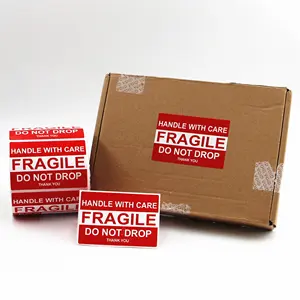 Fragile Warning Stickers Labels For Caution Waterproof Labels Customize Logo Shipping Labels Packaging Stickers