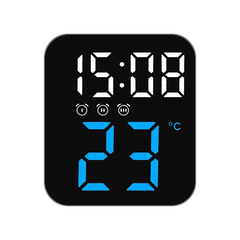 Jam lcd digital multifungsi, jam alarm elektronik pintar dengan temperatur kalender
