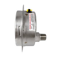Manomètre hydraulique haute pression en acier inoxydable SPR 0-100 bars 1500 PSI, 100 mm, raccord frontal, entrée inférieure 1/2 NPT