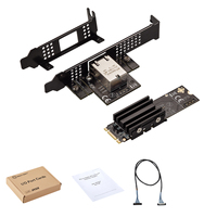 Tarjeta de Red Ethernet NVMe M.2 Lekuo IO-M2F113-GLAN de 10 Gbps, Puerto RJ45 Único, Chipset AQC113, para Servidor de Escritorio Windows/Linux/MacOS
