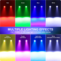 UKING 14x15w RGBW 4en1 Lumière de scène DMX512 Projecteurs PAR en aluminium DJ Disco Par Can Club de nuit Éclairage PAR pour mariage et fête