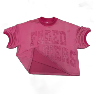 T-Shirt Vintage Personalizzata di Alta Qualità con Effetto Consumato e Strappi, 100% Cotone, Taglio Oversize e Corto, Vestibilità Ampia per <span class=keywords><strong>Uomo</strong></span> - Product Image 2