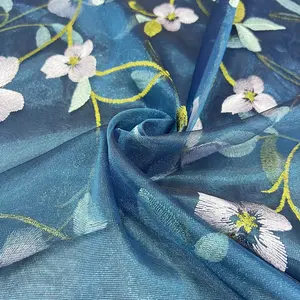 <span class=keywords><strong>Cortinas</strong></span> de ventana transparentes <span class=keywords><strong>bordadas</strong></span> florales para sala de estar país rústico gasa tul para niñas dormitorio puerta corredera de vidrio WP274 - Product Image 2