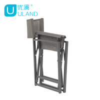 Uland – chaise de directeur en tissu textilène en bois de couleur unie pour l'extérieur, fonction pliable, chaise de plage et de Camping