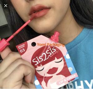 Individuell bedruckte Muster Beutel Verpackung Kosmetik auslauf beutel mit Pinsel für Mascara Lip gloss - Product Image 1