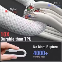 Cable PD Tipo-C de 60W de SKYLIGHT, Directo de Fábrica, Conductor de Cobre Puro, Revestimiento de TPE Trenzado, Carga Rápida de 6A para iPhone y Teléfonos