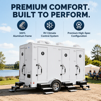 Remorque Sanitaire Polyvalente Quatre Portes Quatre Cabines avec Générateur Intégré et Climatisation pour Mariages et Chantiers de Construction