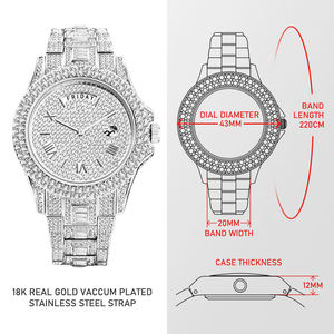 2025 vente chaude montre à Quartz pour hommes de haute qualité Style Hiphop Double calendrier à la mode pleine résistant à l'eau 22mm cuir - Product Image 3