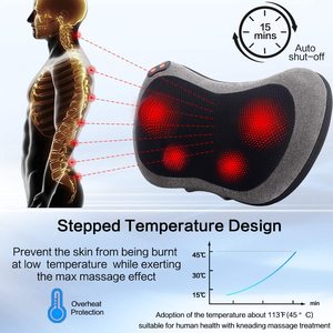 Electronic Kneading With Heat Shiatsu Intelligent Portable <strong>Back</strong> Neck Leg <strong>Massage</strong> Support Pillow - Product Image 2