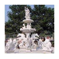 Statues de chevaux en granit et marbre sur mesure pour l'extérieur, pour la maison, le jardin, le parc urbain, sculpture de lion en pierre, fontaine d'eau de jardin