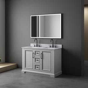 Meuble-lavabo de salle de bain autoportant en bois massif et contreplaqué, style transitionnel, avec miroir LED, résistant à l'eau, fabriqué au Vietnam - Product Image 3