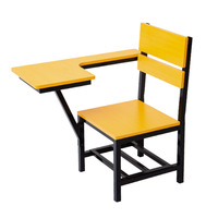 Bureau et chaise de classe en acier et bois robustes avec chaise d'élève personnalisée avec tablette d'écriture Chaise d'élève