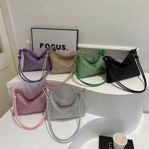 Borsa <span class=keywords><strong>da</strong></span> <span class=keywords><strong>Sera</strong></span> Lussuosa Dorata per Donne, Borsa a Tracolla Retrò in Pelle, Piccola Borsa per Telefono, Design Clutch Femminile - Product Image 1