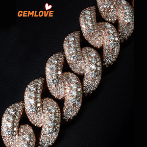 Cadena Cubana de Diamantes Chapada en Oro, Joyería Hip Hop, Estilo Bling, Venta Caliente - Product Image 5
