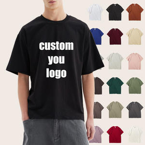 Camiseta de algodón OEM/ODM personalizada con hombros caídos, estilo urbano, con logo impreso, camiseta lisa al por mayor, diseño personalizado para hombre. - Product Image 1