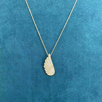 Collier pendentif aile en argent sterling 925 plaqué or avec zircon cubique, style hip-hop neutre, pour couple, idéal pour les fêtes