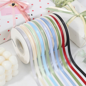 1 cm wide colored <b>ribbon</b> solid color <b>ribbon</b> 20 yards double sided reinforced polyester in stock suitable for gift packaging - Product Image 2