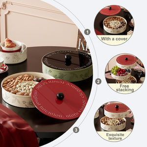 UFORU nampan makanan plastik partisi biskuit piring desain buah kacang kering - Product Image 3