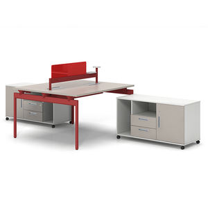 Muebles de Oficina Modernos, Escritorio de Computadora de Tablero de Partículas, Escritorio de Oficina para 4 Personas, Estación de Trabajo para 4 Personas - Product Image 6