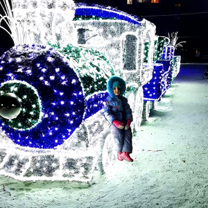 Grande Décoration de Train de Noël à LED pour Projet d'Éclairage Paysager Extérieur de Festival en Place Urbaine - Product Image 1