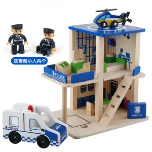 Детская деревянная ролевая игра Секс игрушки Моделирование DIY деревянный полицейский участок пожарная станция деревянные игрушки for1 От 2 до 3 лет детская одежда