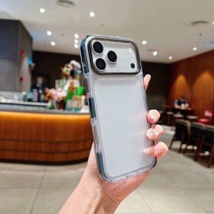 เคสโทรศัพท์กันกระแทกแบบใสลายทางแนวตั้งสำหรับ iPhone 18 17 16 15 14 13 Pro Max ป้องกันการตกกระแทก - Product Image 3