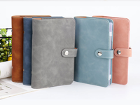 Couverture de carnet en cuir personnalisable avec logo couleur pour le bureau et les affaires, en cuir PU souple, reliure à feuilles pliées, CMYK