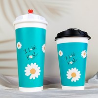 Gobelet à café en papier de qualité alimentaire à double paroi de luxe avec logo personnalisé et finition mate pour les boissons et le thé au lait