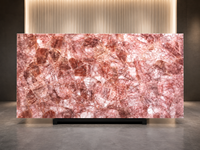 Panneaux rétroéclairés en quartz naturel poli, pierres semi-précieuses, pour comptoirs de bar, bureaux d'accueil et dessus de tables consoles