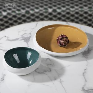 Merlin Living lussuosa ciotola di frutta in ceramica e piatto rotondo oggetti decorativi Morandi con smalto esterno liscio opaco per l'arredamento della casa - Product Image 5