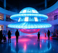 Modèle de vaisseau spatial UFO gonflable géant lumineux à LED, étanche, avec ventilateur intégré, taille personnalisable pour parcs à thème et événements artistiques