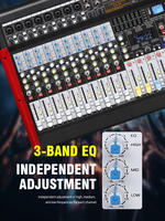 CHXYKOM G16-DX Console de mixage audio professionnelle avec effets DSP sans fil, lecteur MP3 USB, égaliseur 7 bandes pour scène, karaoké, église et sonorisation en direct
